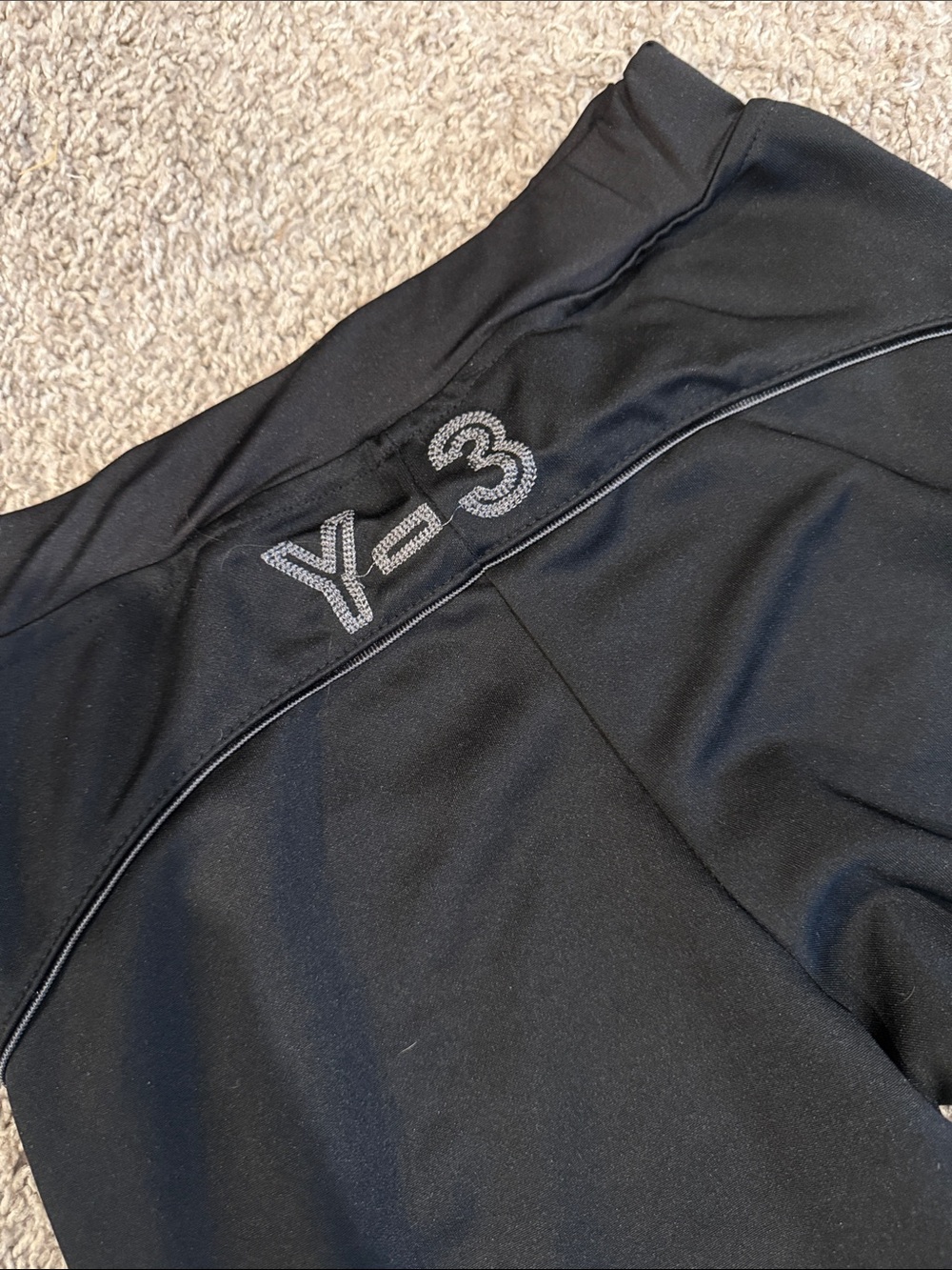 Y-3 Black Track Pants with Subtle White Piping - Picture 4 of 4